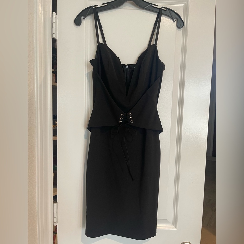 Black plunge dress
